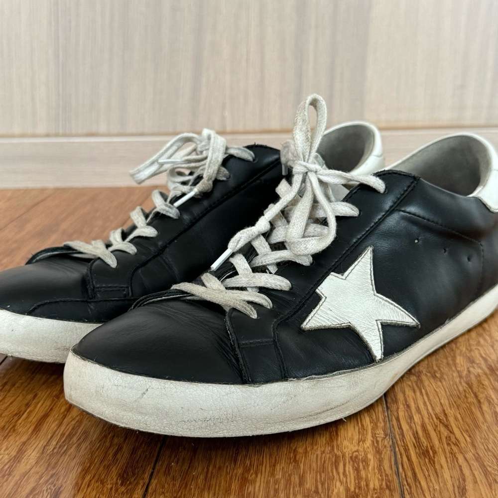 Golden Goose Black and White Sneakers with Vintage-Inspired Design $225 - Picture 6 of 14